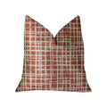 Plutus Spiced Fields  Orange And Beige Luxury Throw Pillow - Double Sided  22' X 22'