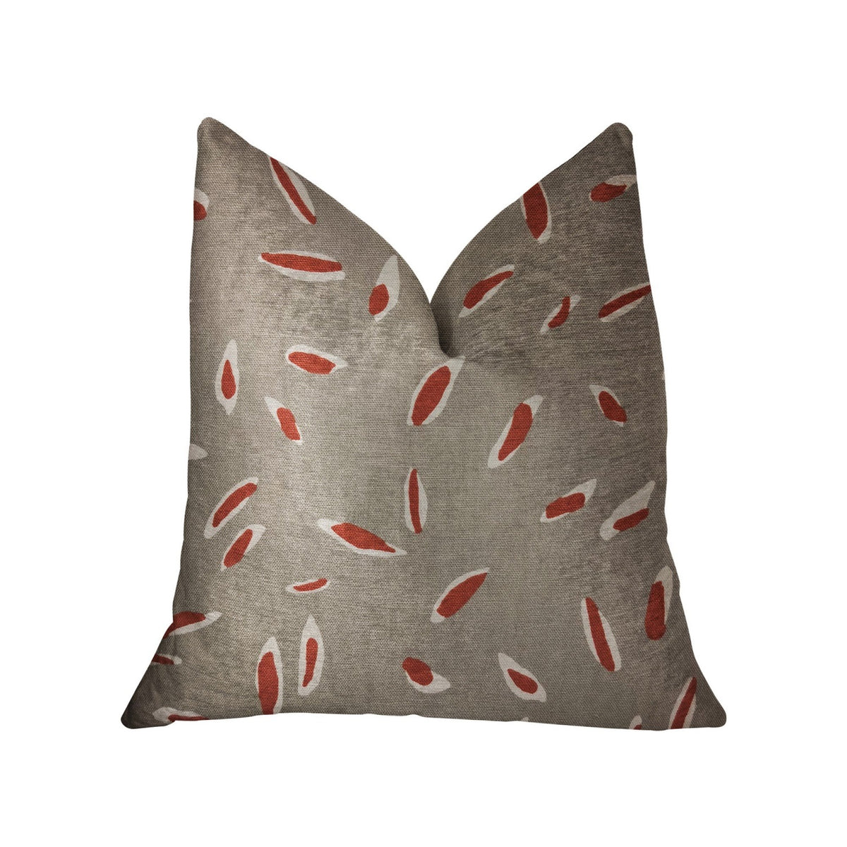 Plutus Petal Party Orange And Beige Luxury Throw Pillow - Double Sided  20' X 20'