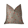 Plutus Petal Party Orange And Beige Luxury Throw Pillow - Double Sided  22' X 22'