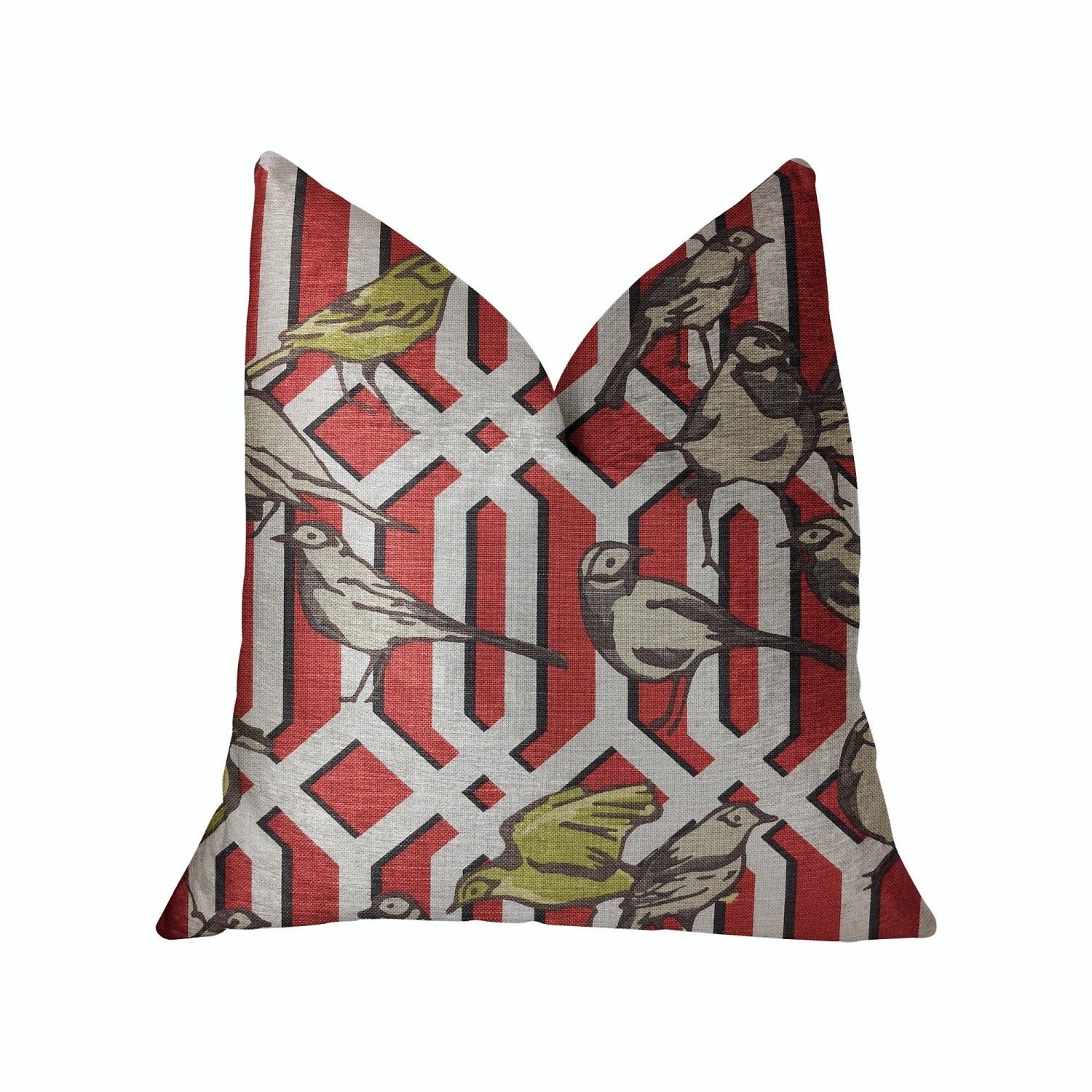 Plutus Bird Forest Multicolor Luxury Throw Pillow - Double Sided  20' X 36' King