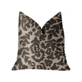 Plutus Lustrous Leaves Gray Luxury Throw Pillow - Double Sided  20' X 26' Standard