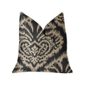 Plutus Floral Fantasy Black And Beige Luxury Throw Pillow - Double Sided  20' X 20'