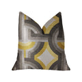 Plutus Delightful Chain Yellow, Beige And Gray Luxury Throw Pillow - Double Sided  20' X 36' King