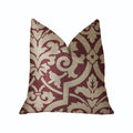 Plutus Sacred Shield Red And Beige Luxury Throw Pillow - Double Sided  26' X 26'