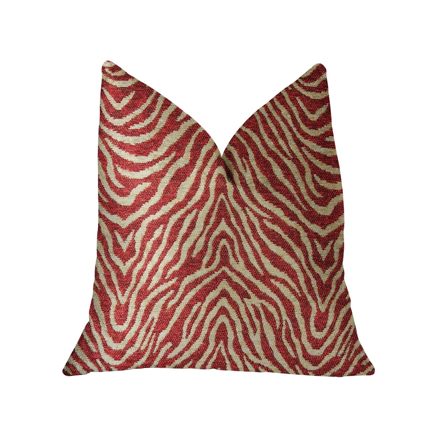 Plutus Oasis Waves Red Luxury Throw Pillow - Double Sided  20' X 30' Queen