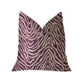 Plutus Oasis Waves Purple And Beige Luxury Throw Pillow - Double Sided  18' X 18'