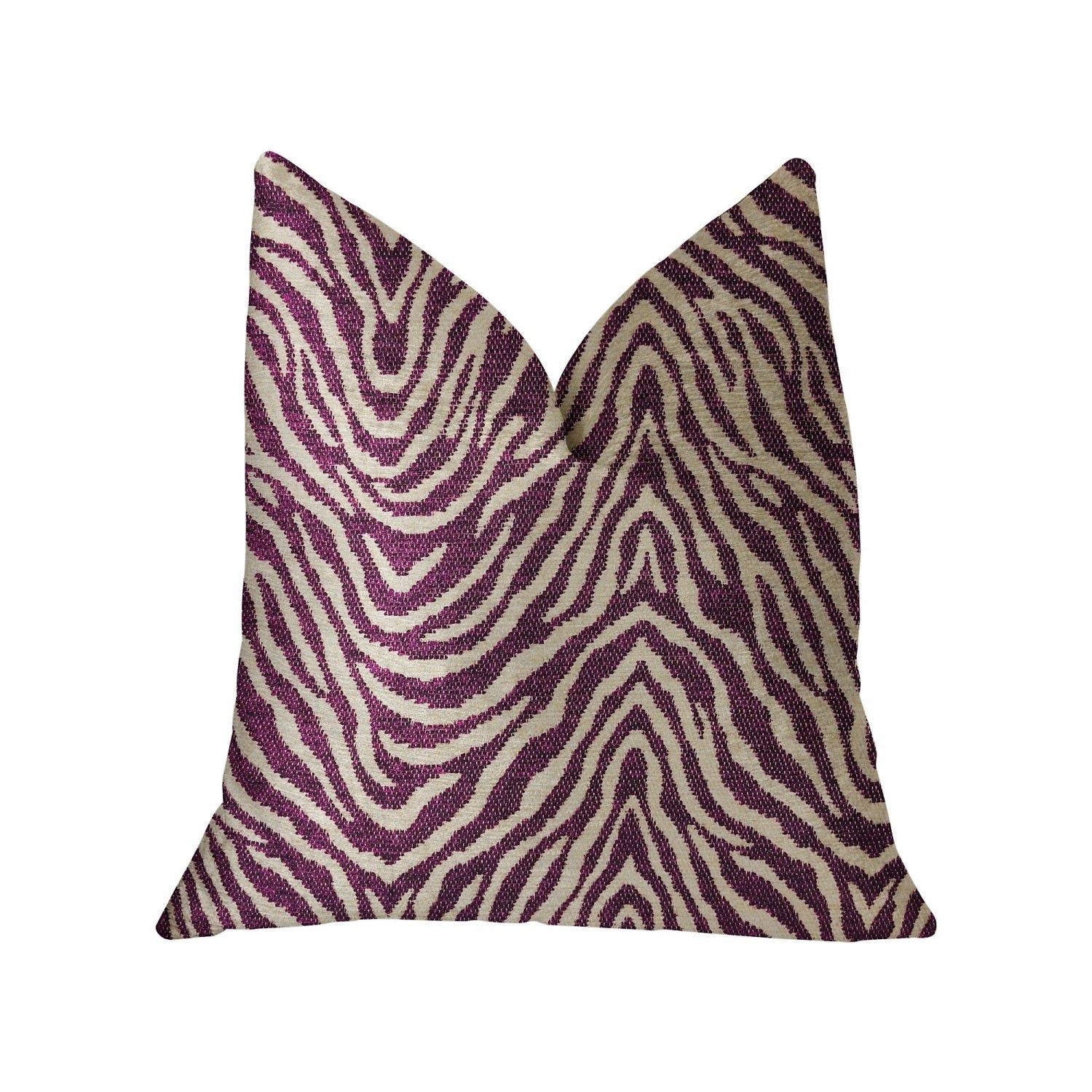 Plutus Oasis Waves Purple And Beige Luxury Throw Pillow - Double Sided  22' X 22'