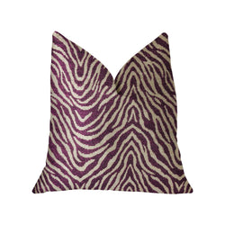 Plutus Oasis Waves Purple And Beige Luxury Throw Pillow - Double Sided  24' X 24'