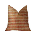 Plutus French Brick Orange And Beige Luxury Throw Pillow - Double Sided  20' X 20'