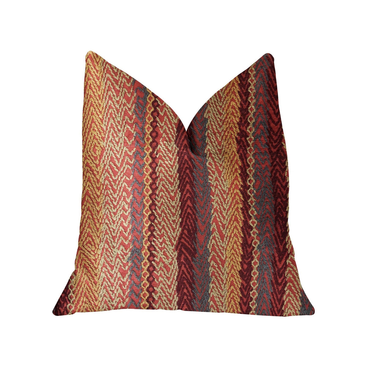 Plutus Red Cosmo Multicolor Luxury Throw Pillow - Double Sided  26' X 26'
