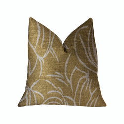 Plutus Mira Mirage Gold Luxury Throw Pillow - Double Sided  16' X 16'