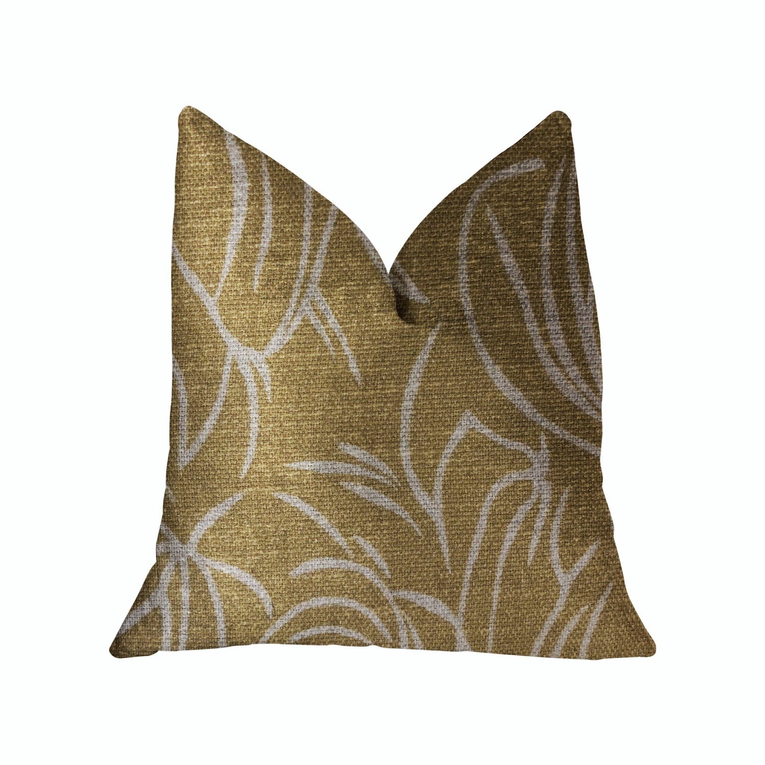 Plutus Mira Mirage Gold Luxury Throw Pillow - Double Sided  20' X 20'