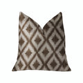 Plutus Casa Nova Brown Luxury Throw Pillow - Double Sided  24' X 24'
