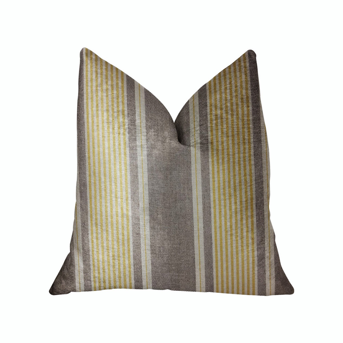 Plutus Graceful Bridge Yellow And Gray Luxury Throw Pillow - Double Sided  12' X 20'