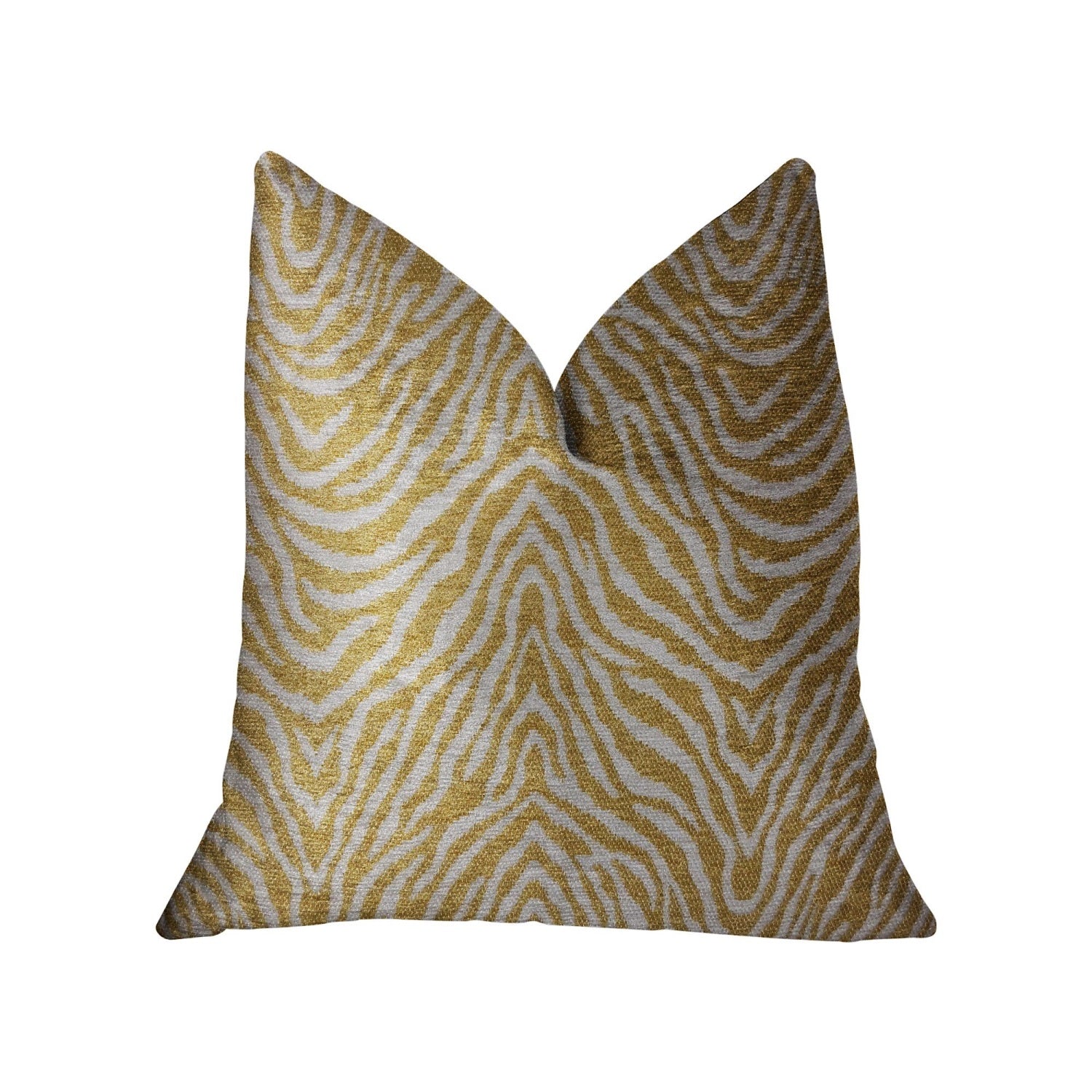 Plutus Oasis Waves Yellow And Beige Luxury Throw Pillow - Double Sided  24' X 24'