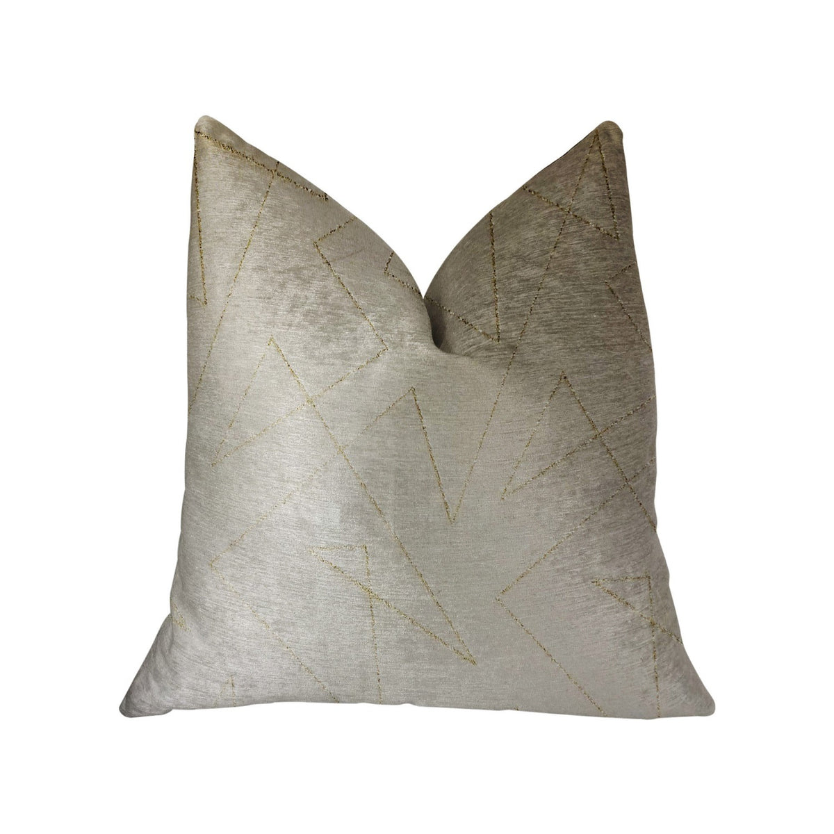 Plutus Gold Divinity Gold And Beige Luxury Throw Pillow - Double Sided  20' X 30' Queen