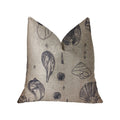 Plutus Seashell Bay Blue And Beige Luxury Throw Pillow - Double Sided  26' X 26'