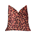Plutus Crimson Cheetah Black And Red Luxury Throw Pillow - Double Sided  20' X 36' King