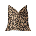 Plutus Crimson Cheetah Black And Brown Luxury Throw Pillow - Double Sided  20' X 30' Queen