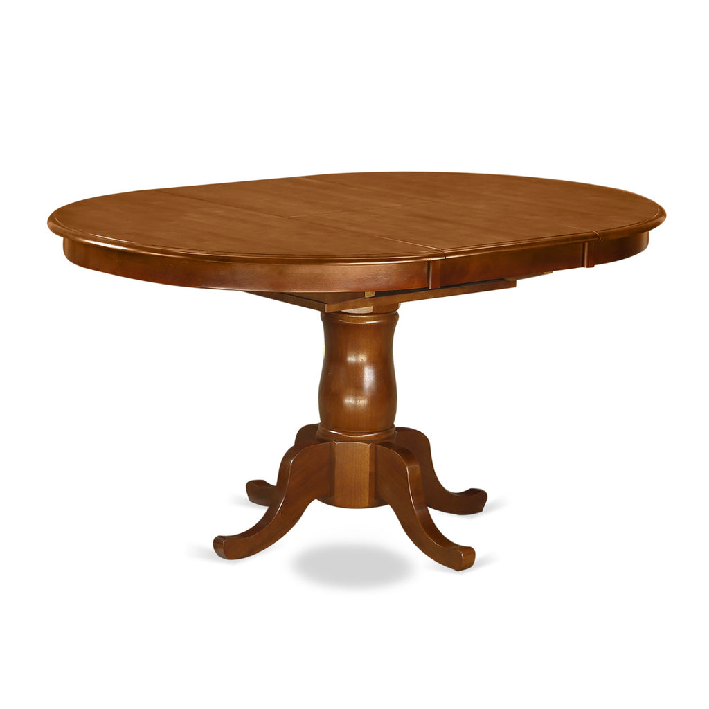 East West Furniture POAV5-SBR-W 5 Piece Modern Set Includes an Oval Wooden Table with Butterfly Leaf and 4 Dining Chairs, 42x60 Inch