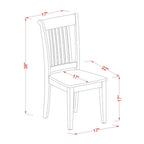 East West Furniture Kitchen Dining Chairs, Set of 2, Saddle Brown