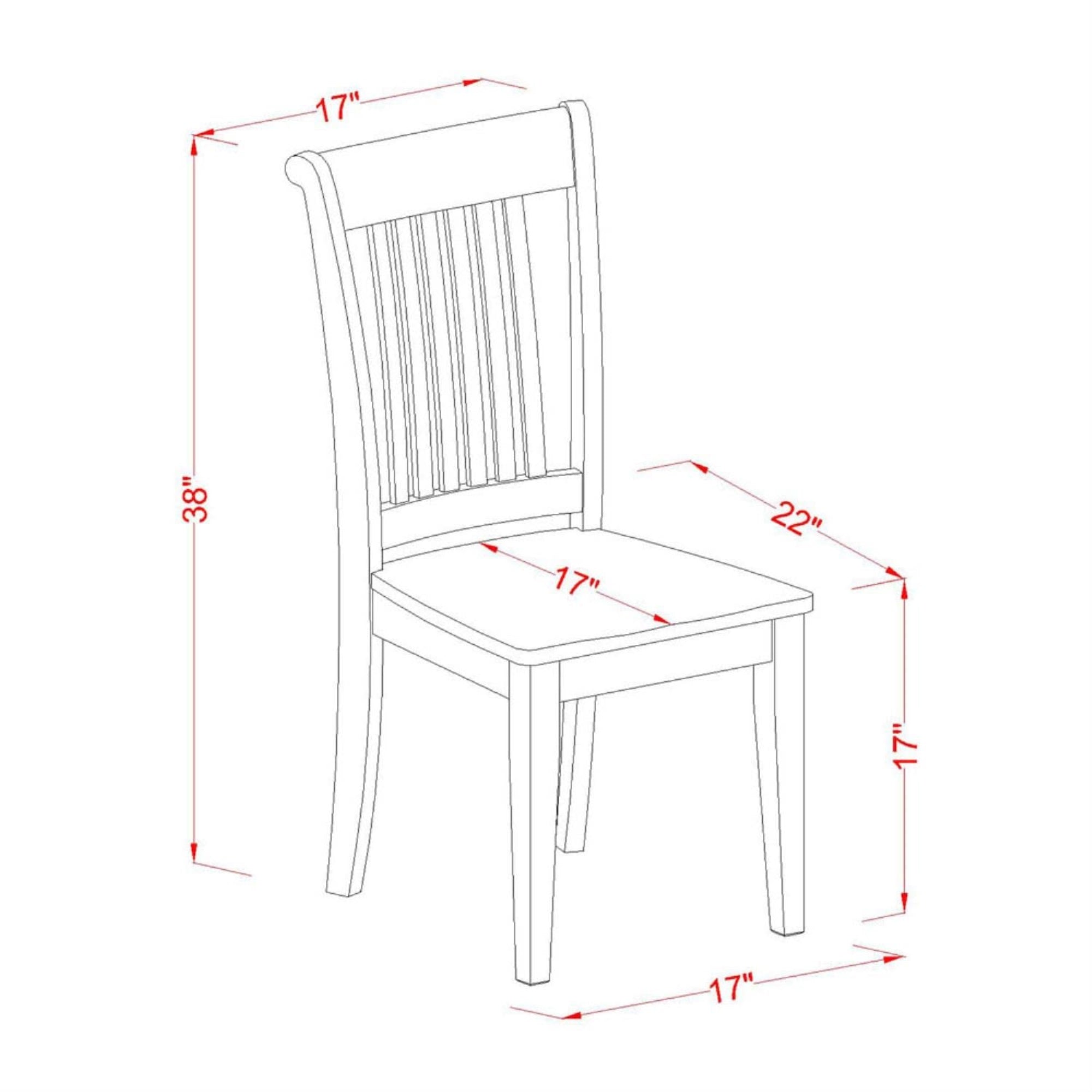 East West Furniture Kitchen Dining Chairs, Set of 2, Saddle Brown