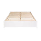 King Size White Wooden 4 Post Platform Bed Frame