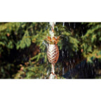 8.5 Ft. Copper Pineapple Rain Chain Gutter Downspout - Basin Not Included