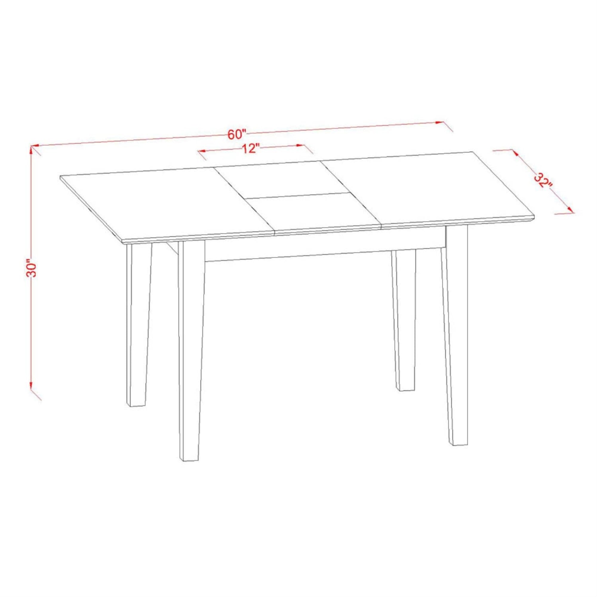 East West Furniture PST-SBR-T Picasso Dining Table - a Rectangle Wooden Table Top with Butterfly Leaf, 32x60 Inch, Saddle Brown