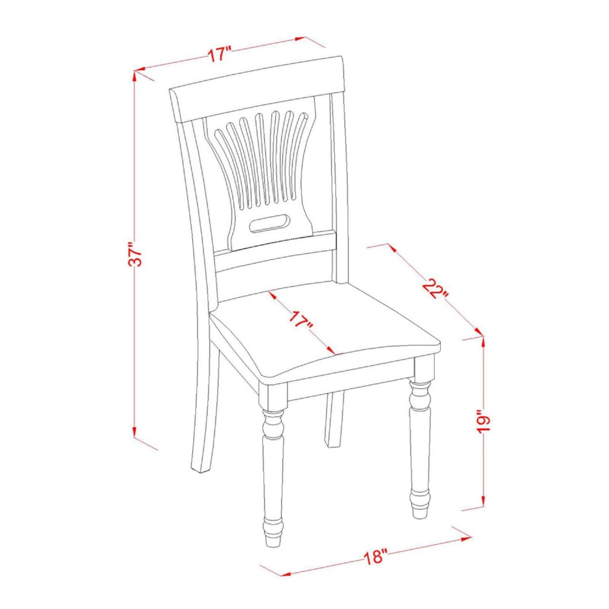 East West Furniture Dining Room Chairs, Set of 2, Saddle Brown