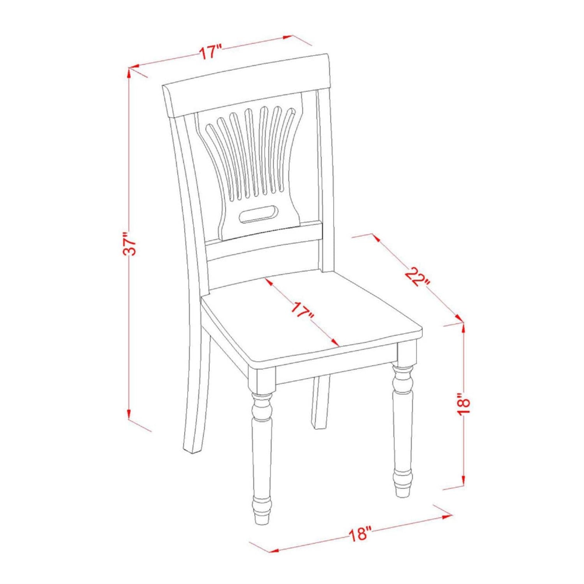 East West Furniture Dining Room Chairs, Set of 2, Buttermilk & Cherry
