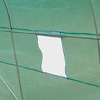 14.5 ft x 6.3 ft Outdoor Greenhouse with Green PE Cover and Sturdy Steel Frame