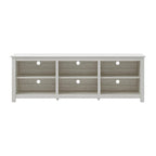 Farmhouse TV Stand in White Wood Grain Finish - for TVs up to 70-inch