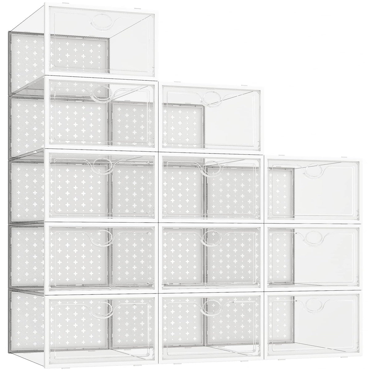 Pinkpum stackable clear shoe boxes