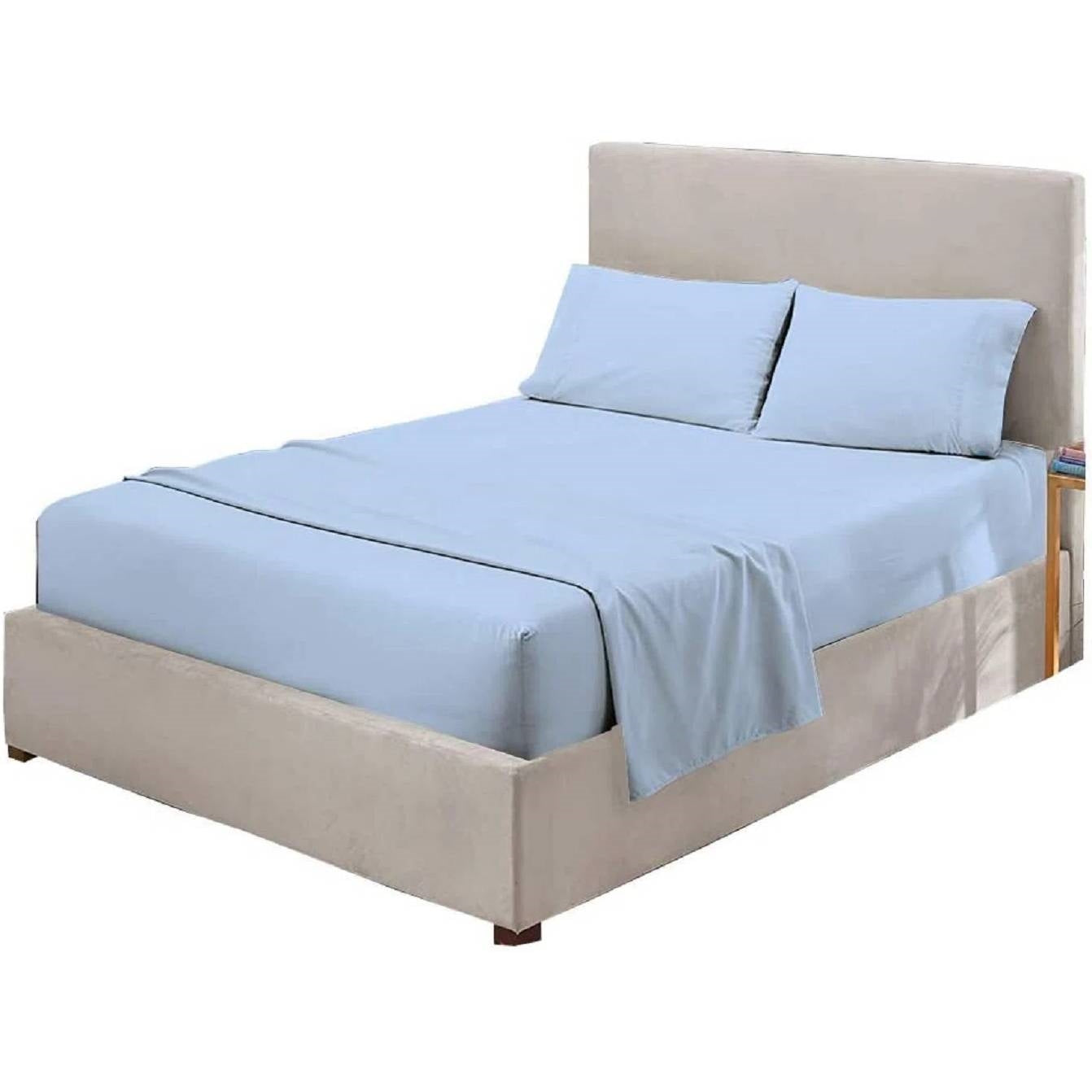 Queen Blue 100-Percent Egyptian Cotton 1000 Thread Count 4-Piece Sheet Set