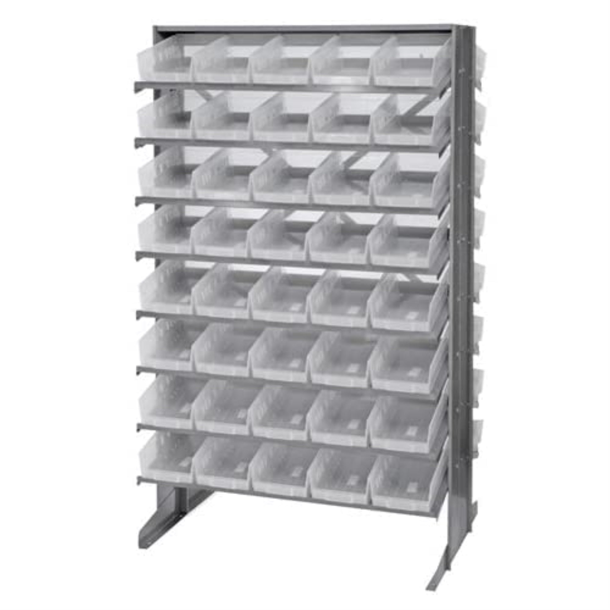 Pick Rack, slopped, double sided, 24L x 36W x 60H, 800 lbs. capacity, (16) shelves configuration, includes: (80) QSB102 clear bi