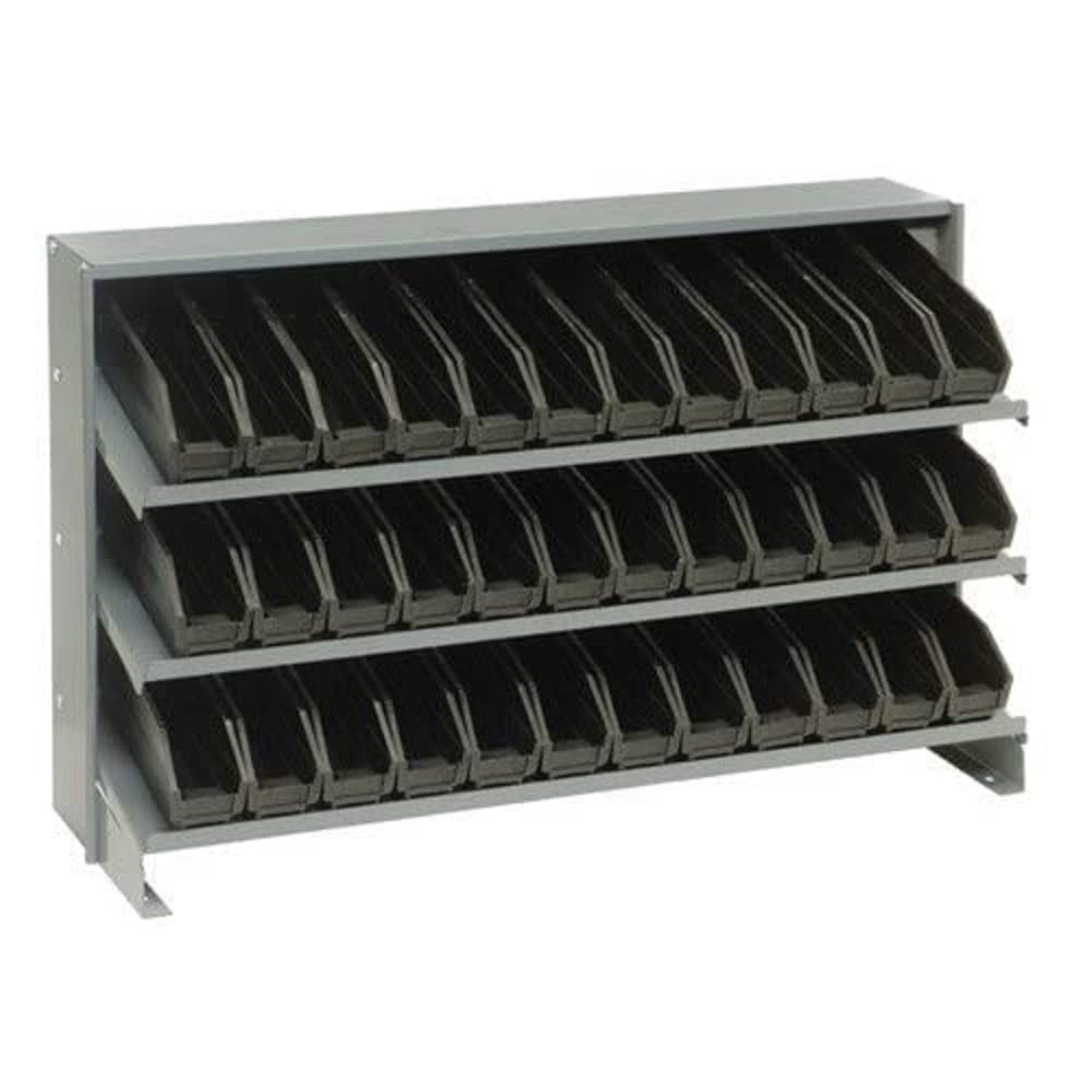Pick Rack, slopped, bench style, 12-1/2L x 36W x 23H, 250 lbs. capacity, (3) shelves configuration, includes: (36) QSB100 black 