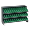 Pick Rack, slopped, bench style, 12-1/2L x 36W x 23H, 250 lbs. capacity, (3) shelves configuration, includes: (36) QSB100 green 