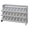 Pick Rack, slopped, bench style, 12-1/2L x 36W x 23H, 250 lbs. capacity, (3) shelves configuration, includes: (24) QSB101 clear 