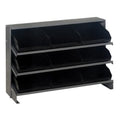 Pick Rack, slopped, bench style, 12-1/2L x 36W x 23H, 250 lbs. capacity, (3) shelves configuration, includes: (9) QSB109 black b