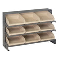 Pick Rack, slopped, bench style, 12-1/2L x 36W x 23H, 250 lbs. capacity, (3) shelves configuration, includes: (9) QSB109 ivory b