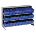 Pick Rack, slopped, bench style, 12-1/2L x 36W x 23H, 250 lbs. capacity, (3) shelves configuration, includes: (27) QED501 blue b