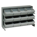 Pick Rack, slopped, bench style, 12-1/2L x 36W x 23H, 250 lbs. capacity, (3) shelves configuration, includes: (12) QED701 gray b