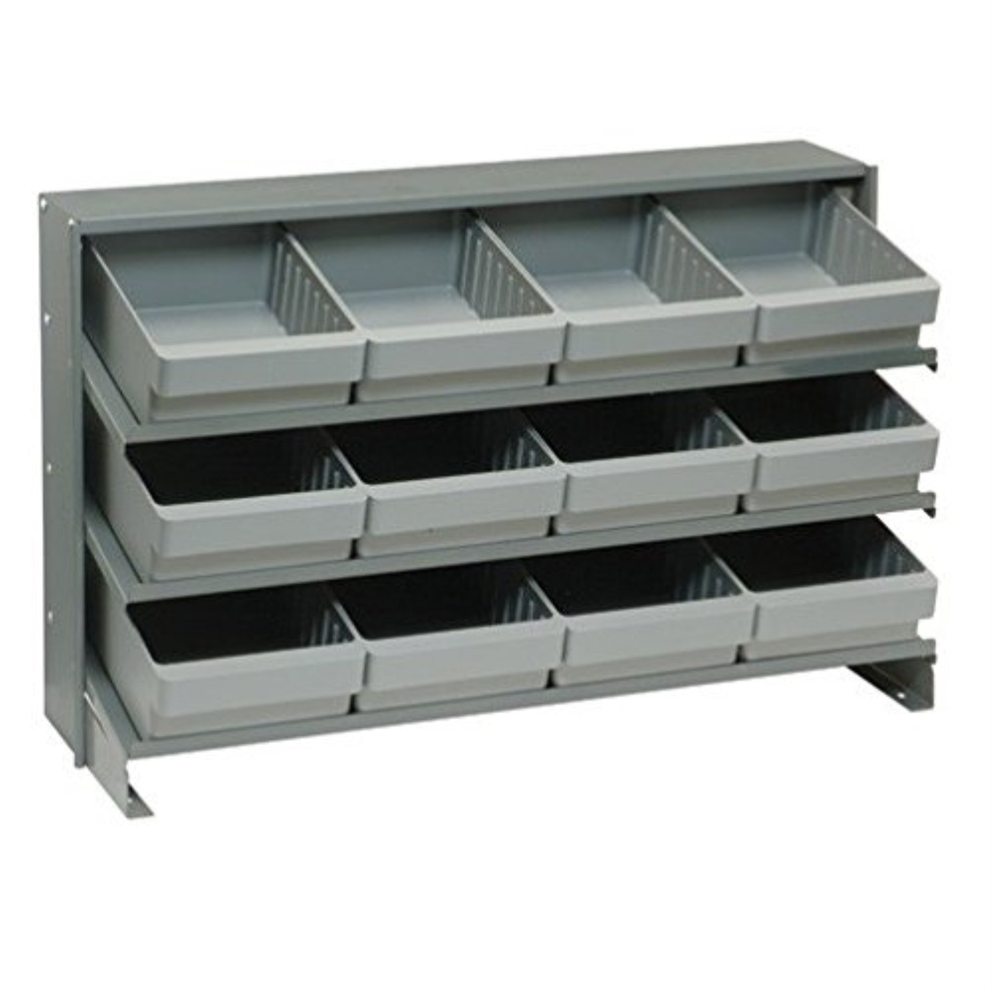 Pick Rack, slopped, bench style, 12-1/2L x 36W x 23H, 250 lbs. capacity, (3) shelves configuration, includes: (12) QED701 gray b