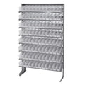 Pick Rack, slopped, single sided, 12D x 36W x 60H, 400 lbs. capacity, includes: (8) shelves and (96) QSB100 clear bins, galvaniz