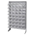 Pick Rack, slopped, single sided, 12D x 36W x 60H, 400 lbs. capacity, includes: (8) shelves and (40) QSB102 clear bins, galvaniz