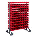 Rail Rack, double sided, 36L x 20W x 53H, 1500 lbs load capacity, includes: (12) rails and (192) QUS220 red bins, galvanized ste