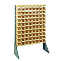 Rail Rack, single sided, 36L x 15W x 53H, 600 lbs load capacity, includes: (12) rails and (96) QUS220 ivory bins, galvanized ste