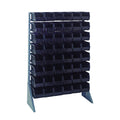 Rail Rack, single sided, 36L x 15W x 53H, 600 lbs load capacity, includes: (16) rails and (48) QUS230 black bins, galvanized ste