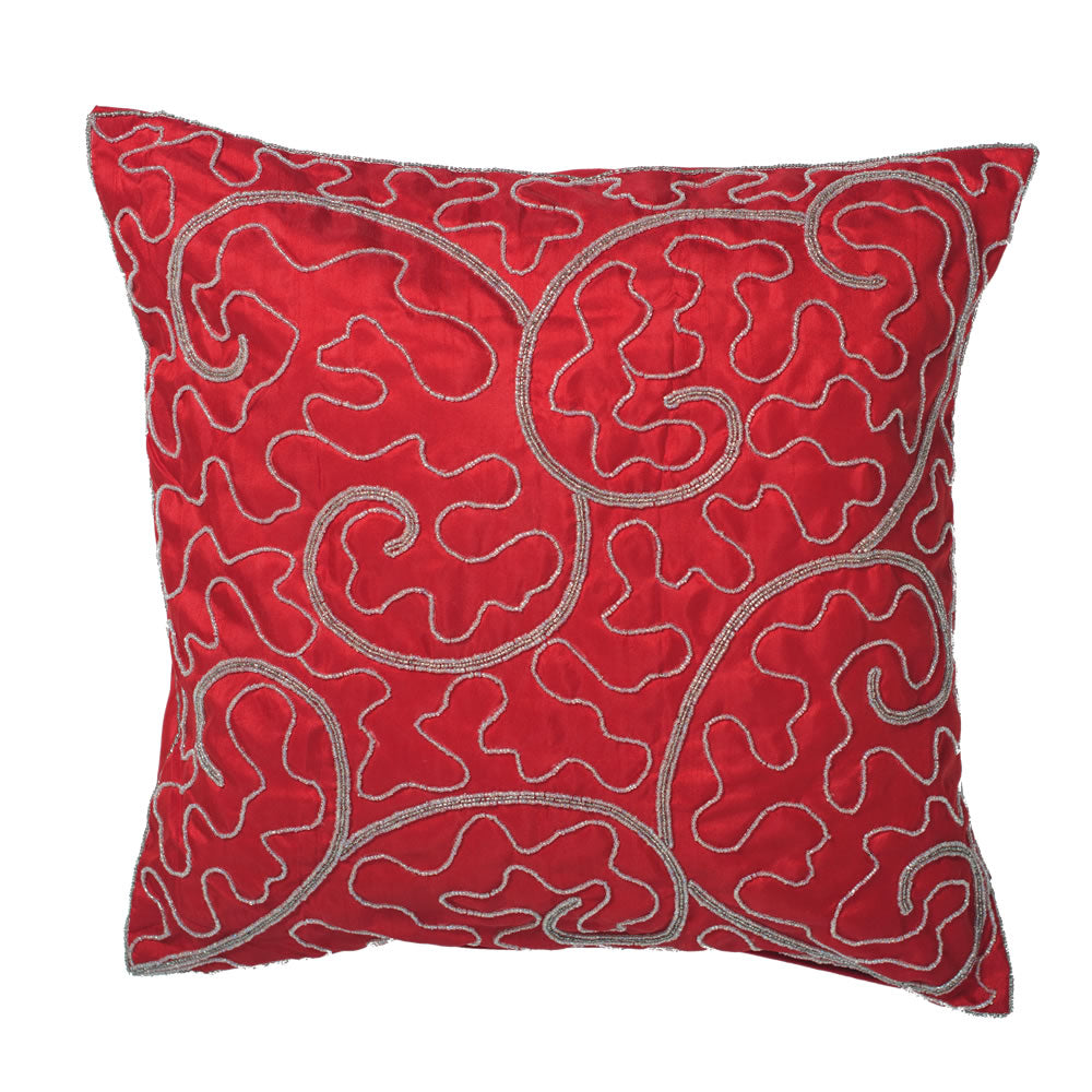 Vickerman 18 x 18 Filigree Scroll Pillow  QTX17315
